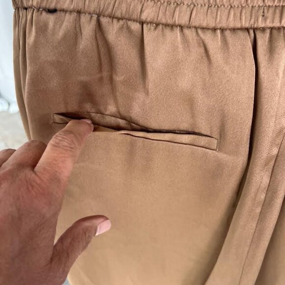 Express High Waist Cropped Satin Pants in Gold - Size XL - Picture 6 of 8